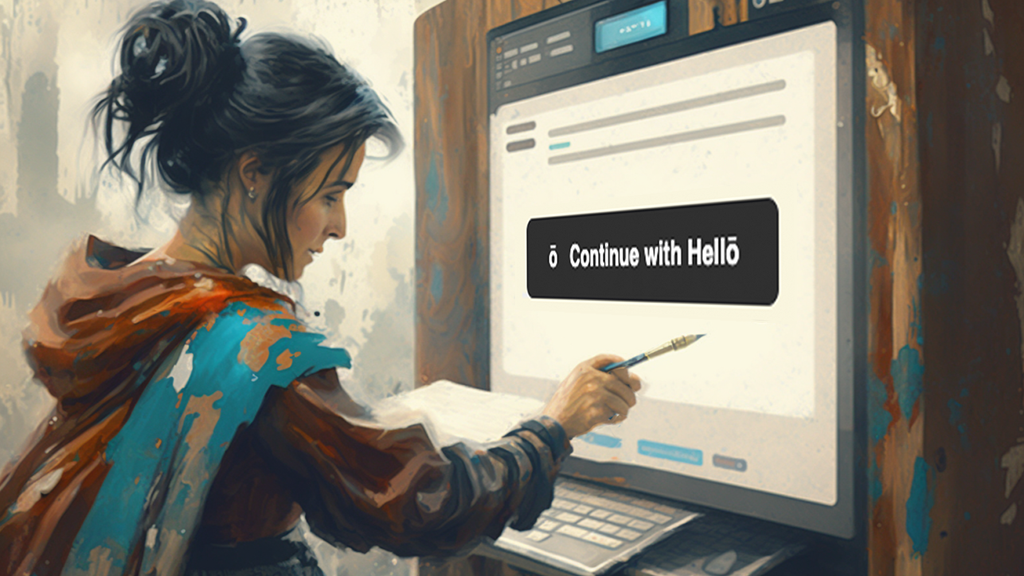 Give users a choice on how they sign up for your WordPress site with Hellō Login. Image prompted and edited by Chris Heuer with MidJourney.